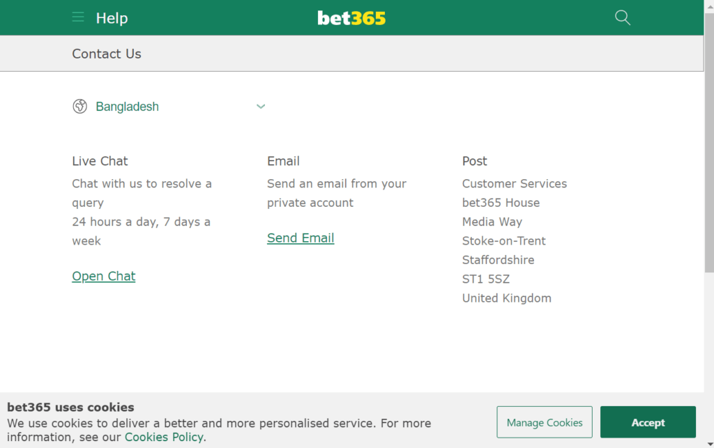 bet365 live chat link
